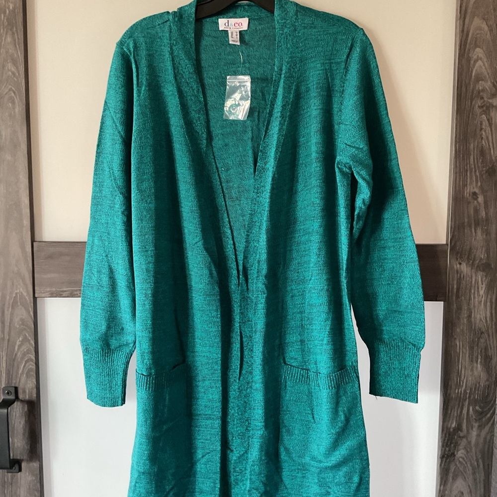 NWT- Women’s teal cardigan sweater